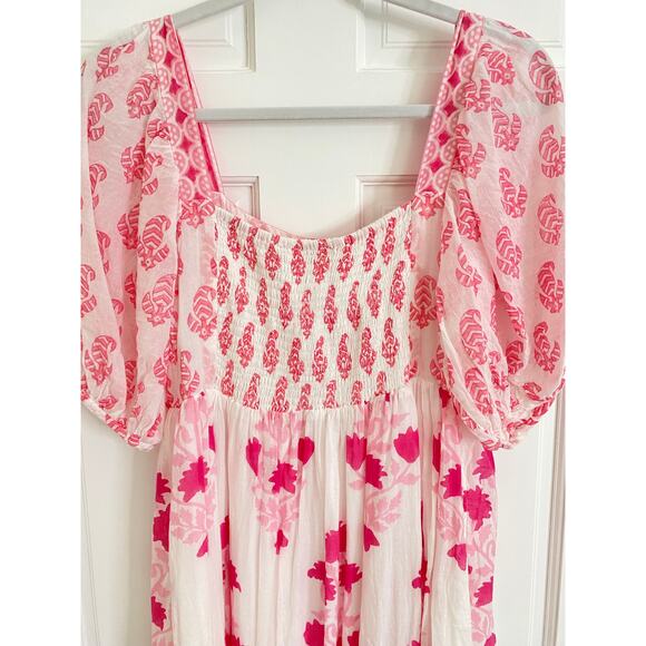 Oliphant Pink and White Midi Dress - Picture 8 of 8